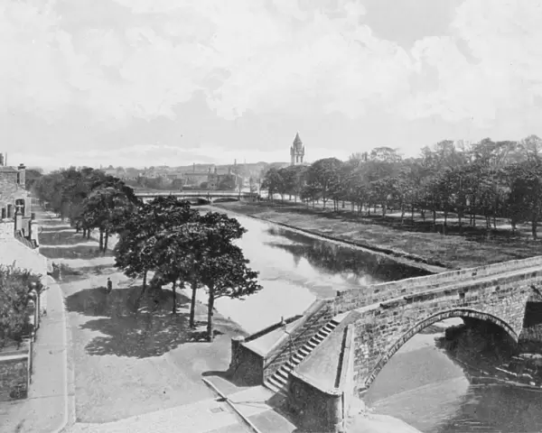 River Esk. View along the River Esk, Musselburgh, Midlothian, Scotland, circa 1900