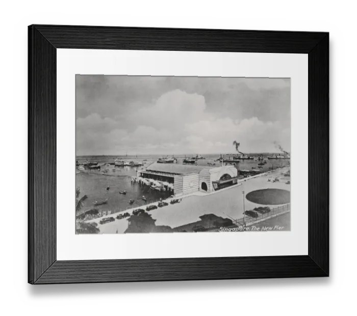 Framed Print : New Pier. A view of the New Pier, Singapore, circa 1925 Framed Print : New Pier. A view of the New Pier, Singapore, circa 1925