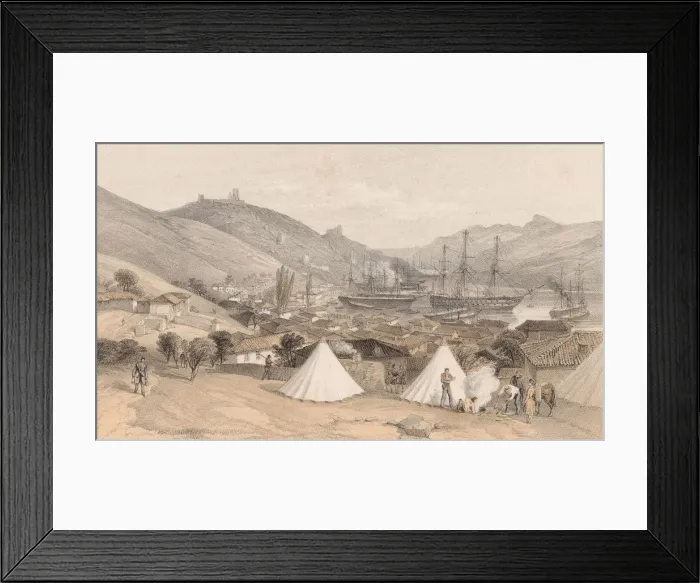 Framed Print : Balaklava. The port of Balaklava in the Ukraine, during the Crimean War, circa 1855 Framed Print : Balaklava. The port of Balaklava in the Ukraine, during the Crimean War, circa 1855
