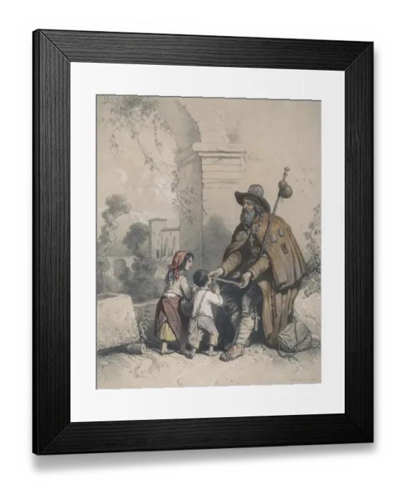 Framed Print : Pilgrim And Children Framed Print : Pilgrim And Children