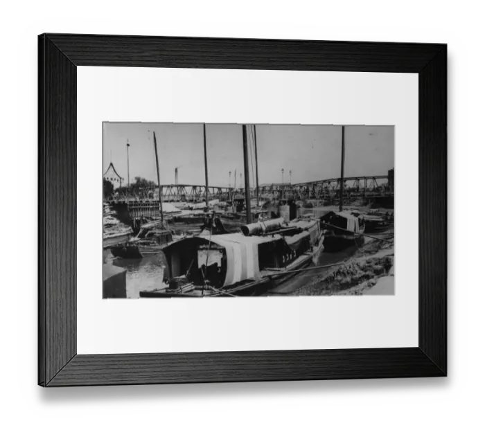 Framed Print : Gun Boats. circa 1860: Gun boats in the Chinese harbour of Tientsin