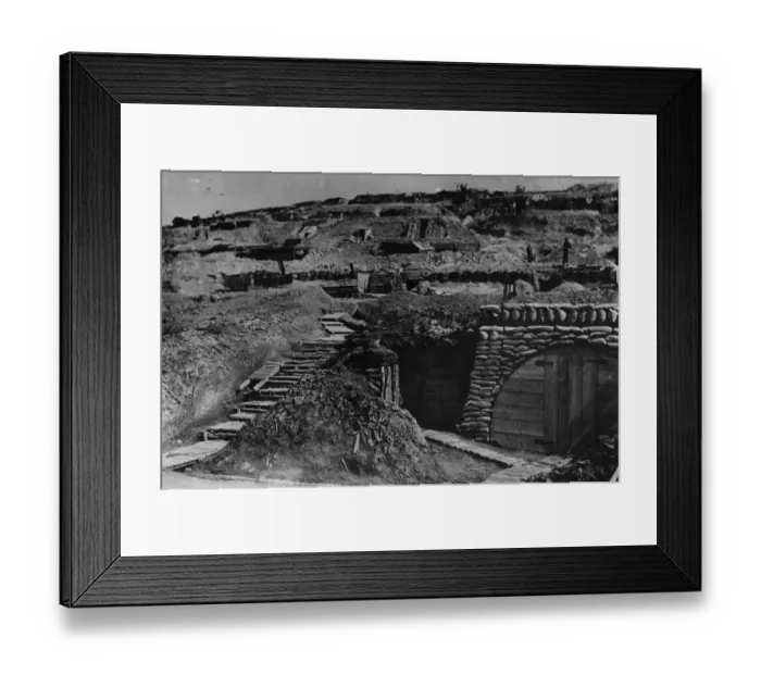 Framed Print : Dugouts. 6th September 1916: French dugouts near Verdun Framed Print : Dugouts. 6th September 1916: French dugouts near Verdun