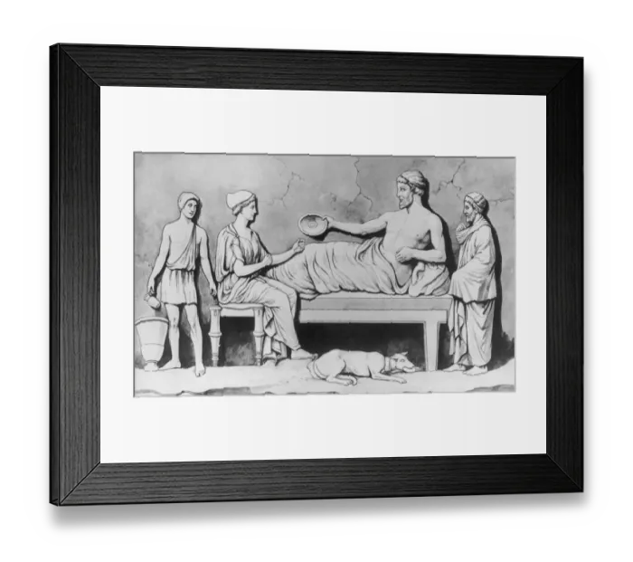 Framed Print : Greek Family Meal Framed Print : Greek Family Meal