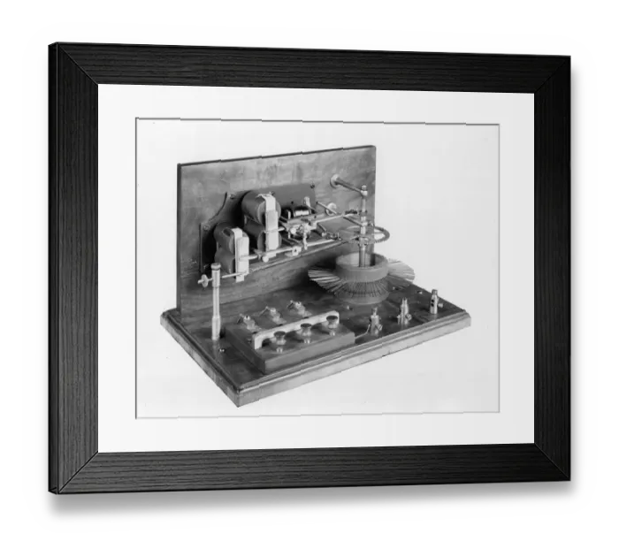 Framed Print : Relay. circa 1901: Almon B Strowgers automatic telephone switching device of 1889 Framed Print : Relay. circa 1901: Almon B Strowgers automatic telephone switching device of 1889