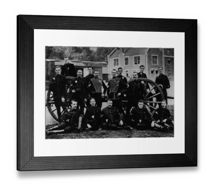 Framed Print : Gun Team. circa 1900: A gun team of the British volunteer force Framed Print : Gun Team. circa 1900: A gun team of the British volunteer force
