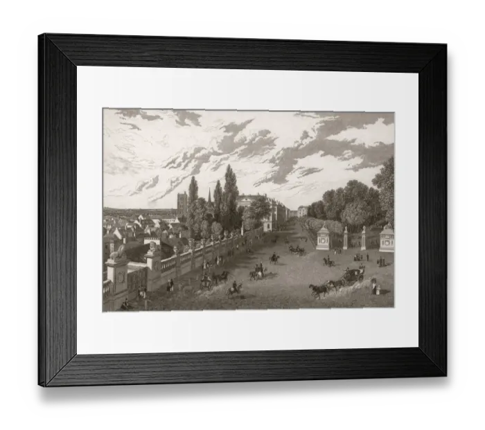 Framed Print : Brussels from the Hotel de Bellevue, with the entrance to the Parc de Bruxelles