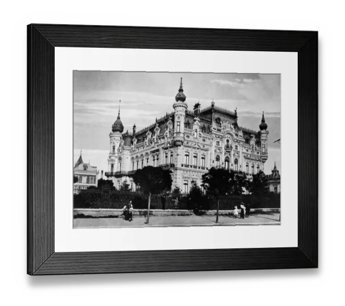 Framed Print : Bucharest. circa 1910: The exterior view of buildings in Bucharest Framed Print : Bucharest. circa 1910: The exterior view of buildings in Bucharest