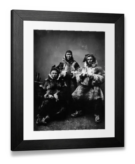 Framed Print : Sami. 1899: A Sami family in traditional fur clothing Framed Print : Sami. 1899: A Sami family in traditional fur clothing