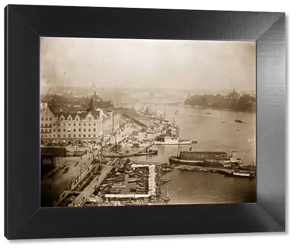 Stockholm. circa 1900: Harbour view in Stockholm, Sweden