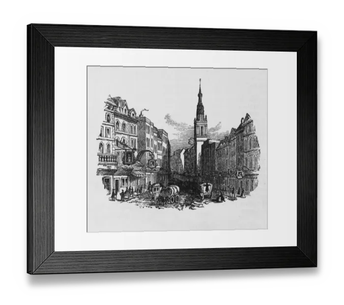 Framed Print : Cheapside in London, with the church of St Mary-le-Bow on the right, 1750 Framed Print : Cheapside in London, with the church of St Mary-le-Bow on the right, 1750