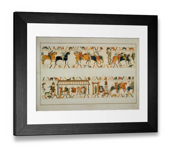 Framed Print : Bayeux Tapestry Scene - William the Conqueror rescues the future King Harold II Framed Print : Bayeux Tapestry Scene - William the Conqueror rescues the future King Harold II