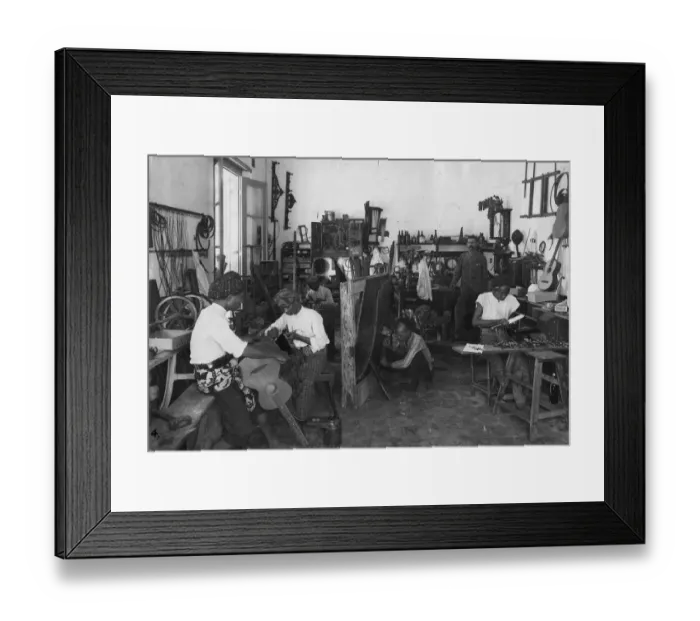 Framed Print : Workshop. circa 1910: The workshop of instrument makers J H Seelig and Sons in India Framed Print : Workshop. circa 1910: The workshop of instrument makers J H Seelig and Sons in India
