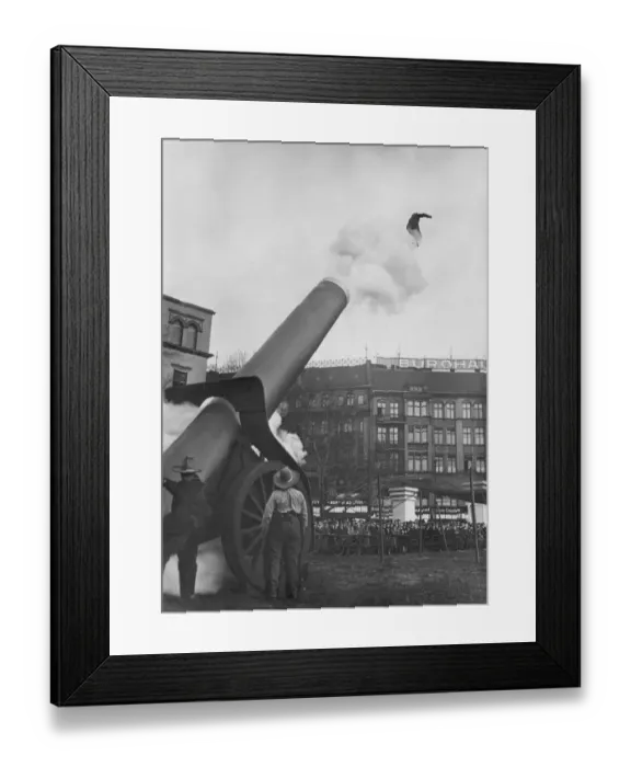 Framed Print : Human Cannon Ball Framed Print : Human Cannon Ball