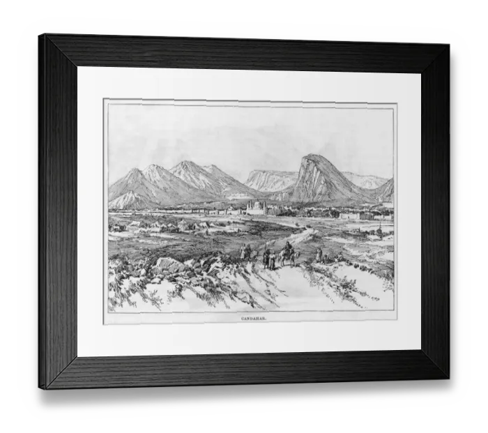 Framed Print : Kandahar. circa 1800: Travellers approach the city of Kandahar Framed Print : Kandahar. circa 1800: Travellers approach the city of Kandahar