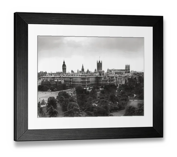 Framed Print : Whitehall. The government offices in Londons Whitehall as seen Framed Print : Whitehall. The government offices in Londons Whitehall as seen