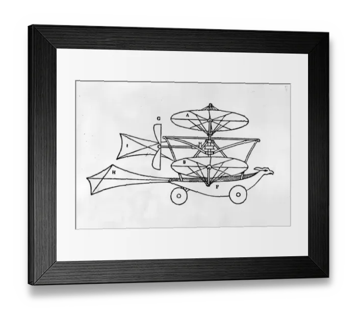 Framed Print : Cayleys Helicopter