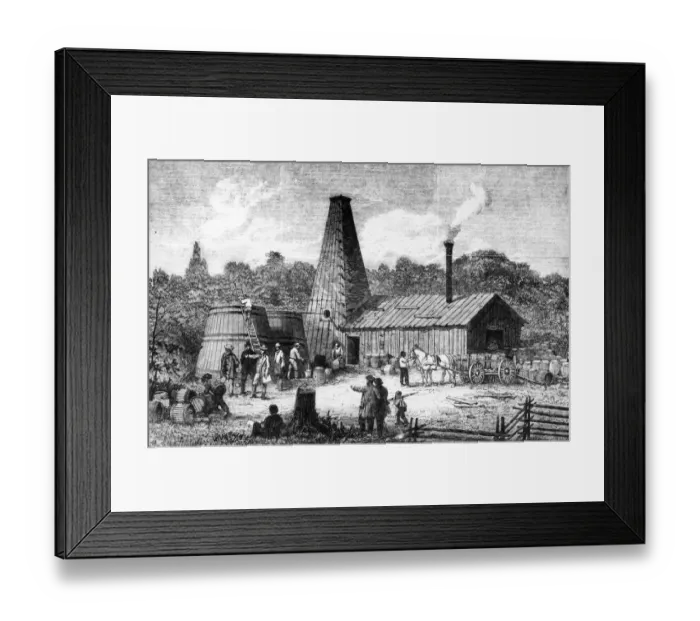 Framed Print : Oil Wells. 7th April 1866: The Gordon Oil wells in Western Canada Framed Print : Oil Wells. 7th April 1866: The Gordon Oil wells in Western Canada