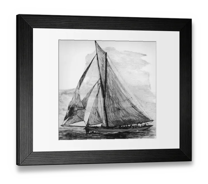 Framed Print : Puritan Yacht winner of the fifth Americas Cup sailing race, 1885 Framed Print : Puritan Yacht winner of the fifth Americas Cup sailing race, 1885
