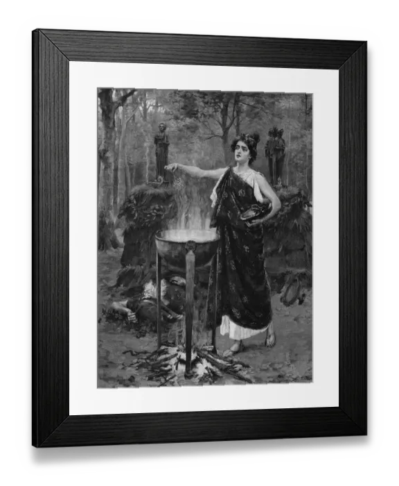 Framed Print : Medea, an enchantress from Greek mythology, casts one of her magic spells in the forest Framed Print : Medea, an enchantress from Greek mythology, casts one of her magic spells in the forest