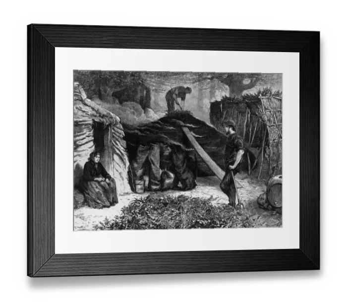 Framed Print : Burning Charcoal