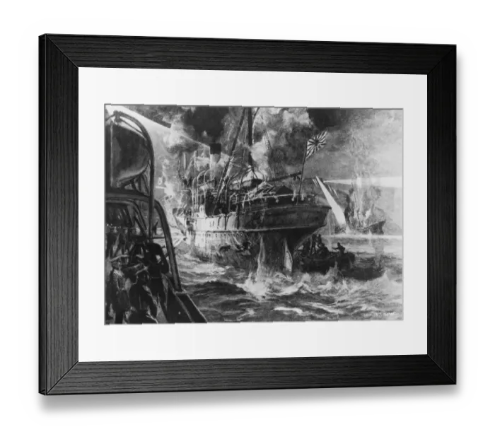 Framed Print : Hokoku Maru Sinks Framed Print : Hokoku Maru Sinks