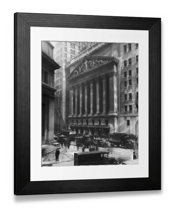 Framed Print : Columned facade of the New York Stock Exchange 1930 Framed Print : Columned facade of the New York Stock Exchange 1930