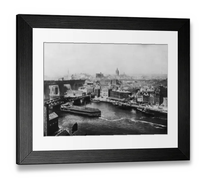 Framed Print : Newcastle. Boats on the river in Newcastle upon Tyne, circa 1900 Framed Print : Newcastle. Boats on the river in Newcastle upon Tyne, circa 1900
