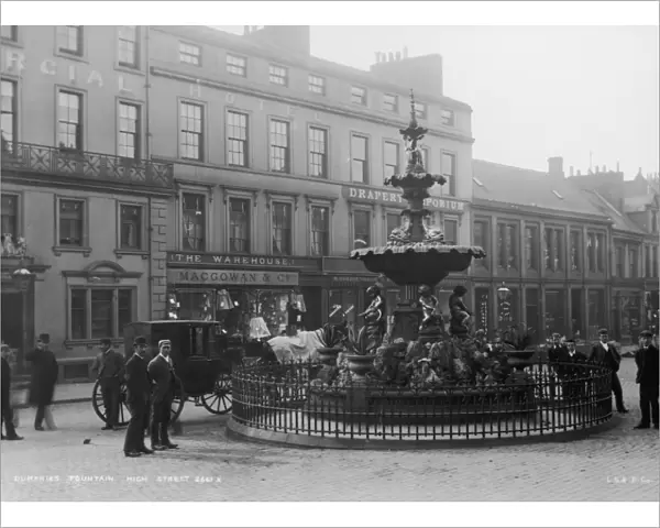 Dumfries. The fountain on the High Street in Dumfries