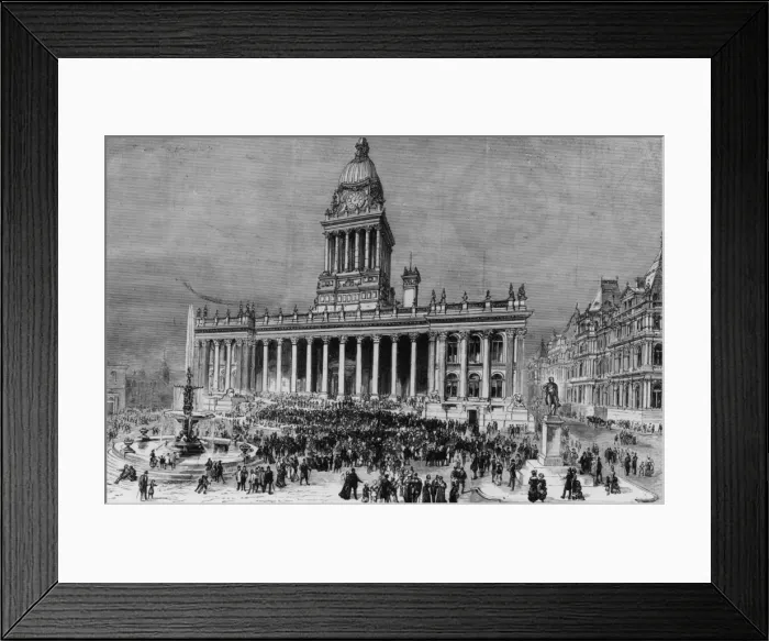 Framed Print : Town Hall. 18th July 1885: The Town Hall at Leeds, Yorkshire Framed Print : Town Hall. 18th July 1885: The Town Hall at Leeds, Yorkshire