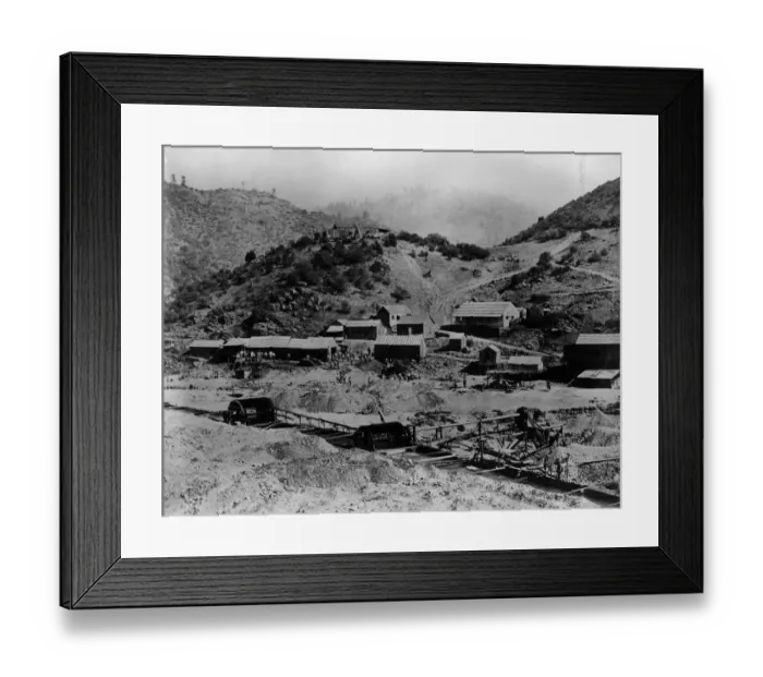 Framed Print : Gold Rush. circa 1846: Workers returning after dinner to Granvilles claim