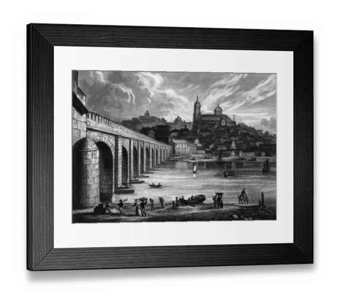 Framed Print : Salamanca. circa 1820: The Bridge at Salamanca, Spain. Framed Print : Salamanca. circa 1820: The Bridge at Salamanca, Spain.