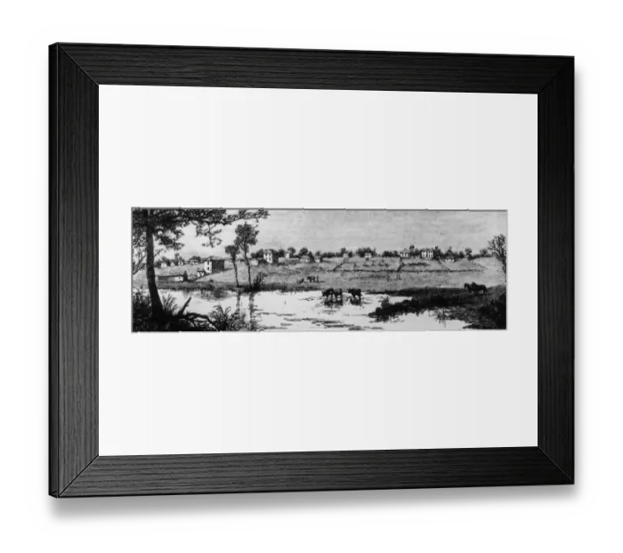 Framed Print : Melbourne. 1838: Melbourne, Australia, befire the gold rush which transformed the city