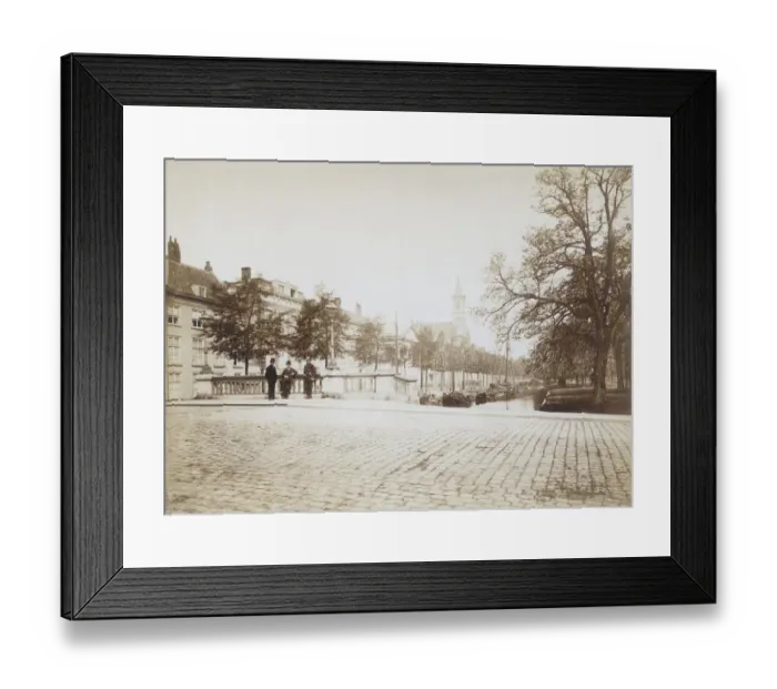 Framed Print : The Hague. Three men standing next to a canal in the Hague, circa 1880 Framed Print : The Hague. Three men standing next to a canal in the Hague, circa 1880