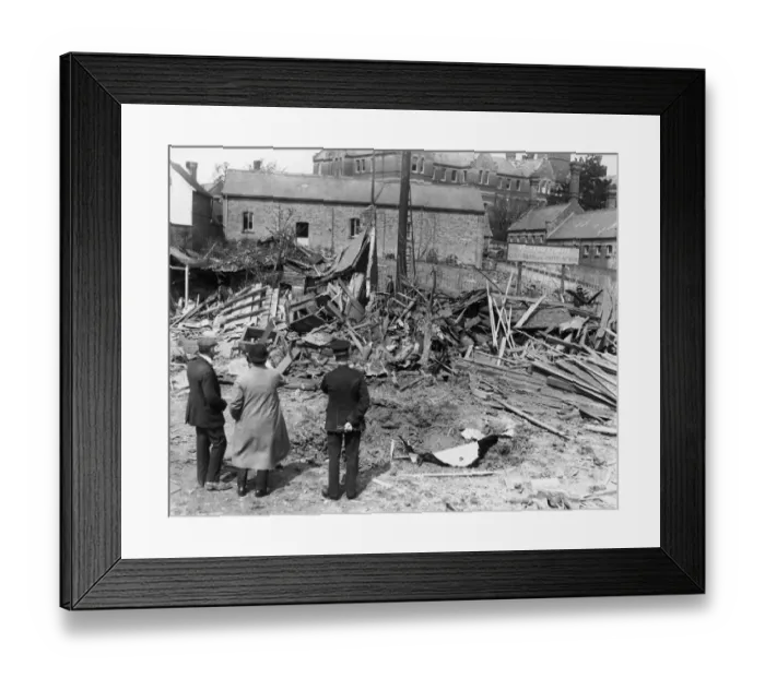 Framed Print : Zeppelin Damage Framed Print : Zeppelin Damage