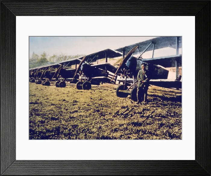 Framed Print : Airman Stands Near Fokker DR-1s