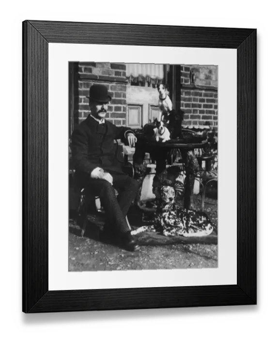 Framed Print : Victorian Dog Lover Framed Print : Victorian Dog Lover