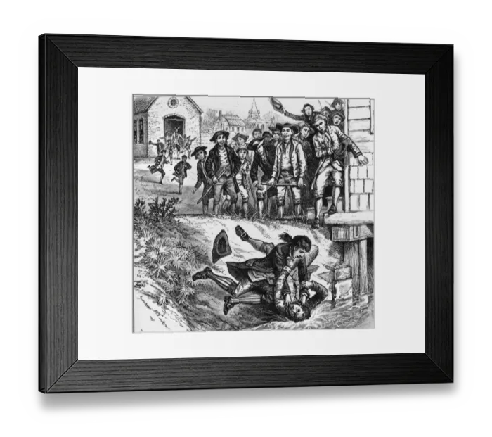 Framed Print : Fight. 1786: Two men fighting during Shays rebellion in Western Massachusetts Framed Print : Fight. 1786: Two men fighting during Shays rebellion in Western Massachusetts