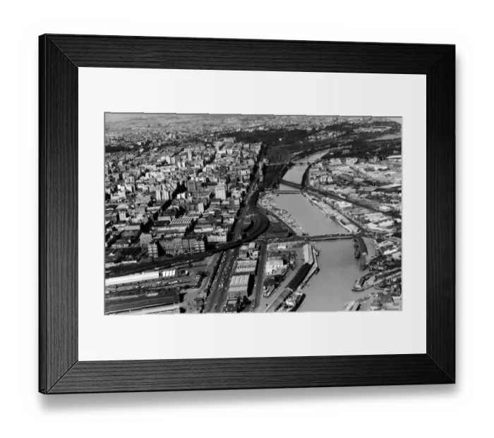 Framed Print : Aerial Of Melbourne, Australia, 1954 Framed Print : Aerial Of Melbourne, Australia, 1954