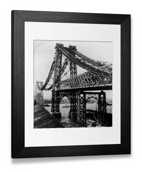 Framed Print : Williamsburg Bridge Under Construction Framed Print : Williamsburg Bridge Under Construction