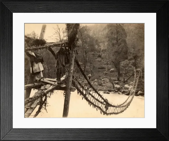 Framed Print : Rampur Rope Bridge Framed Print : Rampur Rope Bridge