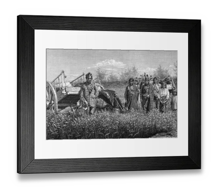 Framed Print : Ojibwe Family With Wagon Framed Print : Ojibwe Family With Wagon