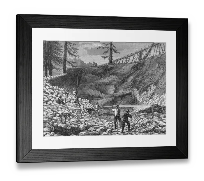 Framed Print : Prospectors Making Claim In Gold Rush Framed Print : Prospectors Making Claim In Gold Rush