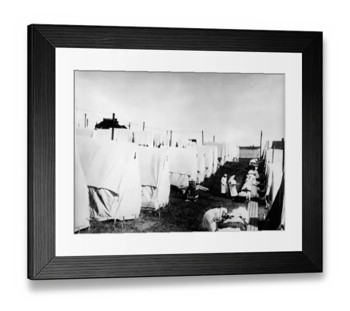 Framed Print : Influenza Epidemic Tent Hospital Camp Framed Print : Influenza Epidemic Tent Hospital Camp
