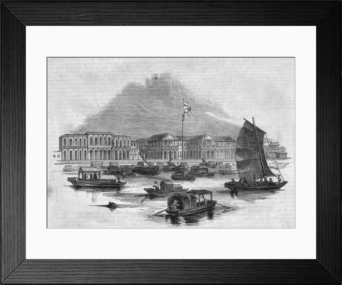Framed Print : Canton. The British factory in the Thirteen Factories area of Canton Framed Print : Canton. The British factory in the Thirteen Factories area of Canton