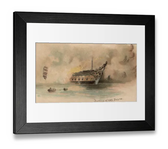 Framed Print : Burning Of HMS Boyne Framed Print : Burning Of HMS Boyne