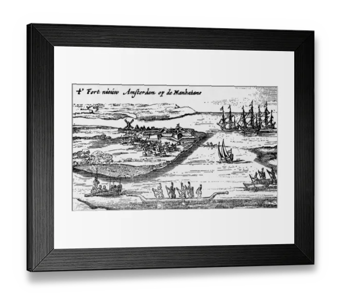 Framed Print : Early View Of Colonial New York Framed Print : Early View Of Colonial New York