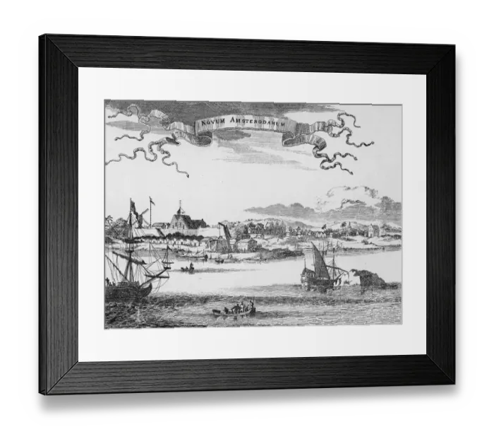 Framed Print : View Of Colonial New York Framed Print : View Of Colonial New York