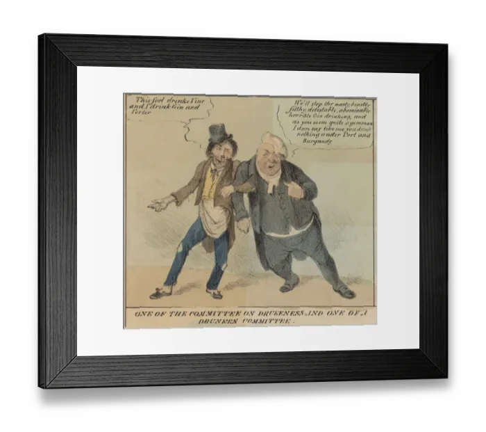 Framed Print : Drunks. Cartoon titled One of the committee on drunkeness
