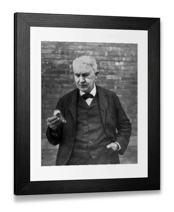 Framed Print : Edison And Bulb Framed Print : Edison And Bulb