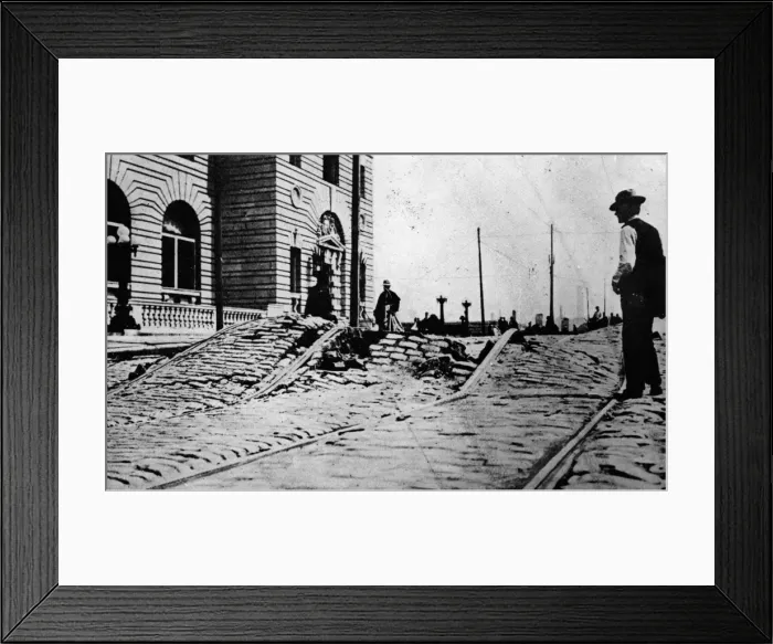 Framed Print : Quake Damage Framed Print : Quake Damage